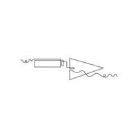 trowel line icon in continuous line style. line art, one continuous line, simple, hand drawn and sketch concept. for icons, symbols, signs or logos vector