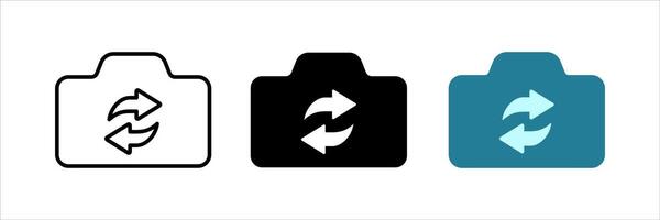 Camera Rotation icon set. Switch from front to back camera sign. for mobile concept and web design. illustration on white background vector