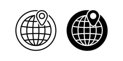 Globe icon set. World map sign. for mobile concept and web design. illustration on white background vector