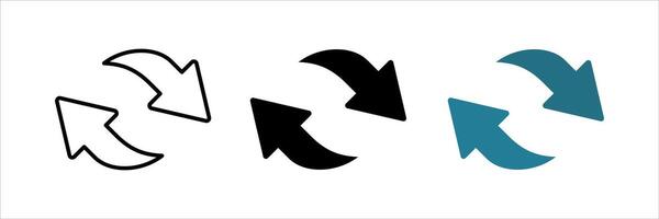 Two Arrow icon set. Exchange sign. for mobile concept and web design. illustration on white background vector