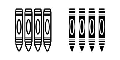 Crayon icon set. color crayon sign. for mobile concept and web design. illustration on white background vector