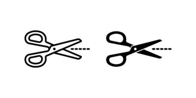 Scissors icon set. Cut sign. for mobile concept and web design. illustration vector