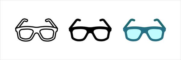Glasses icon set. eyeglasses sign. for mobile concept and web design. illustration on white background vector