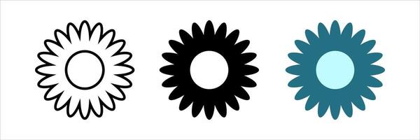 Flower icon set. Flowers sign. for mobile concept and web design. illustration on white background vector