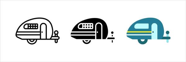 Caravan icon set. Caravan Trailer Home sign. for mobile concept and web design. illustration on white background vector
