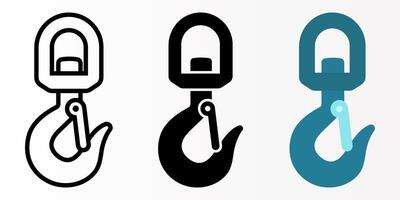 Hook icon set. crane sign. for mobile concept and web design. illustration on white background vector
