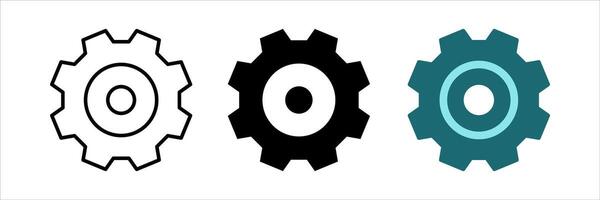 Gear icon set. Settings sign. for mobile concept and web design. illustration on white background vector