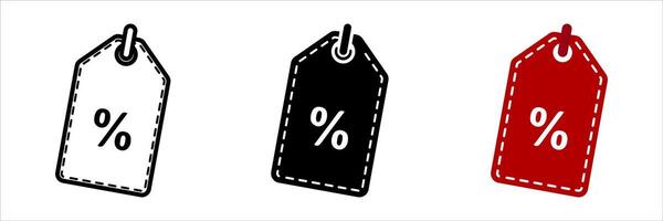 Discount icon set. tag price sign. for mobile concept and web design. illustration on white background vector