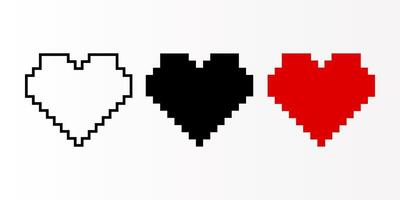 Heart icon set. Love sign. for mobile concept and web design. illustration on white background vector