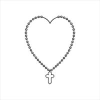design of heart shaped rosary rosary vector