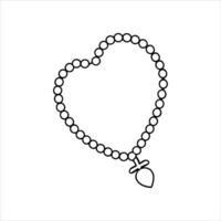 design of heart shaped rosary rosary with Christian vector