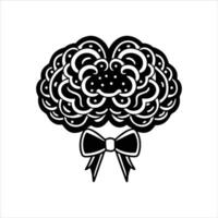 Happy Brain With A Bow vector