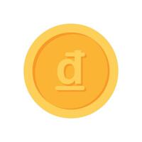 Vietnam Dong Gold currency coin flat icon vector