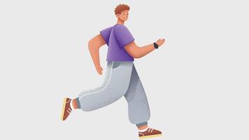 graphic person model running in isolated backdrop background vector