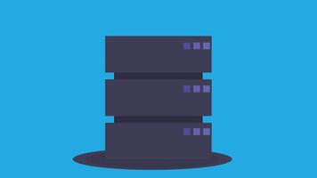Server station tower for data storage and cyber security vector
