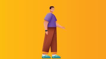 graphic person model standing in isolated backdrop background vector