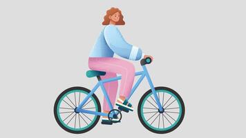 graphic person riding a bicycle in isolated backdrop background vector