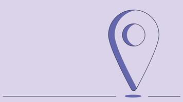 Location mark on a line flat design background vector