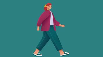 graphic person model in casual wear in isolated backdrop background vector