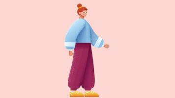 graphic person model stands in isolated backdrop background vector