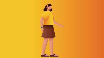 graphic person model with uniform in isolated backdrop background vector