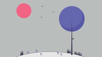 trees in the forest with sun background vector
