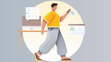 Web Development and design Specialist in workplace vector