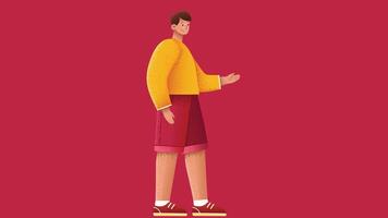 graphic person model in shorts in isolated backdrop background vector