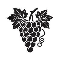 grapes monochrome sketch. Hand drawn grape bunches. vector