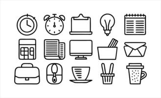 Overtime and Deadlines Outline Icons vector