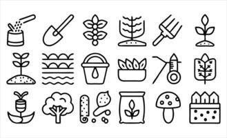 Soil and Composting Symbols vector