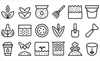 Soil Quality and Conservation Icon Set vector