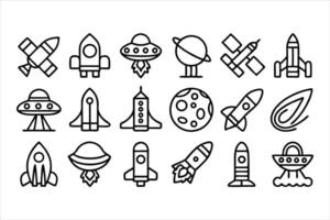 Rocket Launch Essentials Icon Set vector