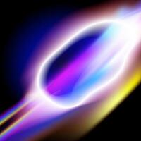 Abstract glowing shape with vibrant neon colors, light trails, and gradient effects on a dark background.Futuristic design background.Radiant Glow with Motion Blur in Cosmic Style. illustration vector