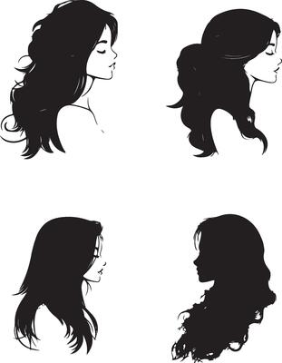 Versatile Set of Girl Silhouettes for Trendy Design and Illustration