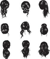 Dynamic Set of Girl Silhouettes for Creative Artwork and Branding vector