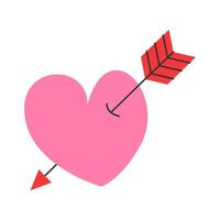 Heart pierced by arrow. Illustration vector