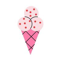 Waffle cone with ice cream. vector