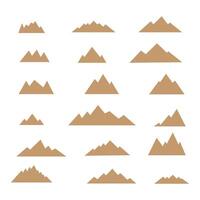 Set of various mountain silhouettes in different sizes, set of hill icons for logo design and business branding illustration art vector