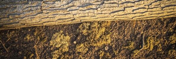 Textured tree bark and grass pattern captured in a natural environment photo