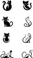 Artistic Cat Silhouette Design for Creative Projects vector