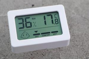 The Digital Hygrometer and Thermometer accurately displays humidity and temperature readings photo