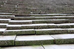 Beautifully Textured Wooden Planks Arranged in an Overlapping Fashion for Visual Appeal photo