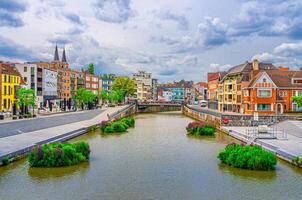 Kortrijk Cityscape from the Leie River