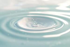 Radiating from a central glowing point, a water ripple expands outward in calming shades of blue and green against a neutral backdrop. The effect is tranquil and inviting photo
