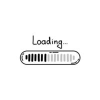 Loading bar in doodle style. Hand drawn sketch. vector