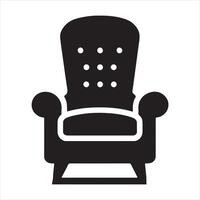 Armchair black Icon silhouette on white background vector