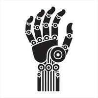 Robotic Hand silhouette on white background vector