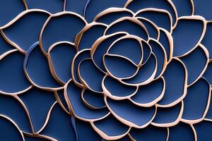 Intricate rose pattern in rose gold on a matte black background creates an elegant design for luxury branding and sophisticated decor photo
