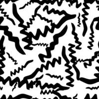 Seamless abstract pattern with black wavy grunge brush strokes vector